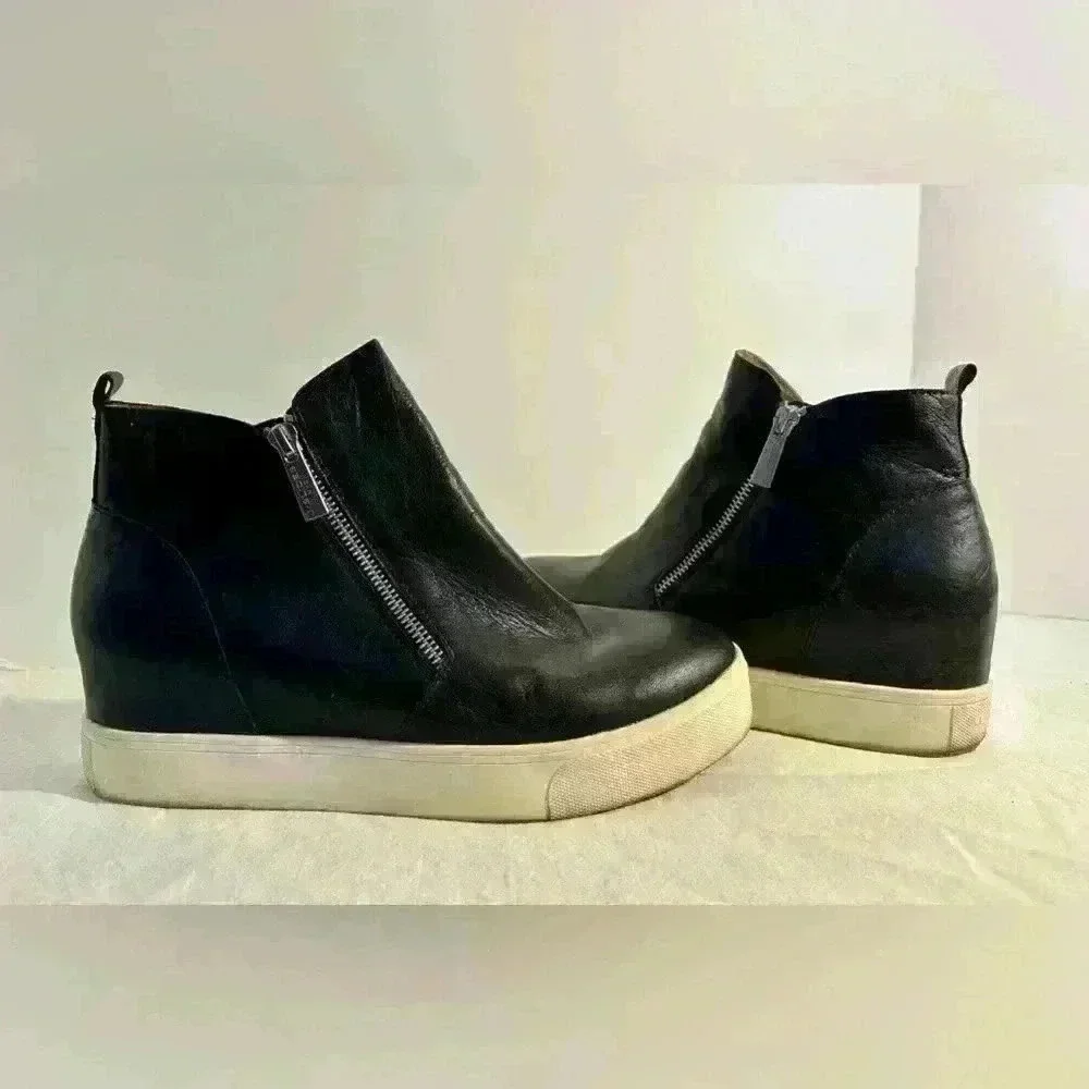 J/ Slides Leather Platform Bootie Sneakers